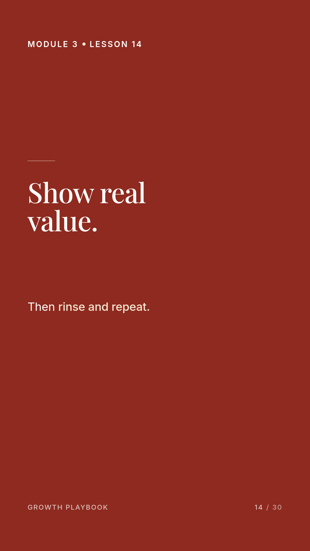 Card 3 of 8: Show real value. Then rinse and repeat.
