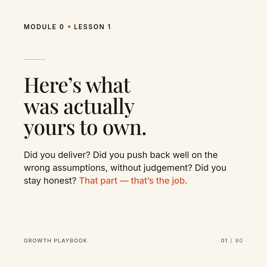 Growth Playbook card — Module 0, Lesson 1 detail
